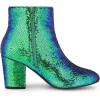 imageAllegra K Womens Round Toe Block Heels Sequin Ankle BootsGreen