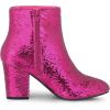imageAllegra K Womens Round Toe Block Heels Sequin Ankle BootsHot Pink