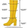 imageAllegra K Womens Side Zipper Chunky Heel Knee High Yellow Boots 10 M US 