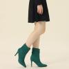 imageAllegra K Womens Slouch Pointy Toe Sock Boots Stiletto Heels Ankle BootsGreen