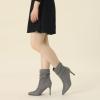 imageAllegra K Womens Slouch Pointy Toe Sock Boots Stiletto Heels Ankle BootsGrey