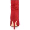 imageAllegra K Womens Slouch Pointy Toe Sock Boots Stiletto Heels Ankle BootsRed