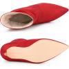 imageAllegra K Womens Slouch Pointy Toe Sock Boots Stiletto Heels Ankle BootsRed
