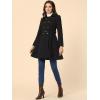 imageAllegra K Womens Winter Overcoat Turn Down Collar Belted Double Breasted Long CoatBlack