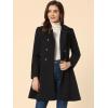 imageAllegra K Womens Winter Overcoat Turn Down Collar Belted Double Breasted Long CoatBlack