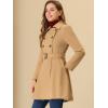 imageAllegra K Womens Winter Overcoat Turn Down Collar Belted Double Breasted Long CoatKhaki