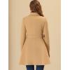 imageAllegra K Womens Winter Overcoat Turn Down Collar Belted Double Breasted Long CoatKhaki