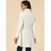 imageAllegra K Womens Winter Overcoat Turn Down Collar Belted Double Breasted Long CoatWhite