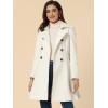 imageAllegra K Womens Winter Overcoat Turn Down Collar Belted Double Breasted Long CoatWhite