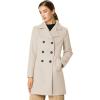 imageAllegra K Womens 2025 Winter Outerwear MidLong Double Breasted Pea CoatBeige