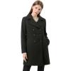 imageAllegra K Womens 2025 Winter Outerwear MidLong Double Breasted Pea CoatBlack