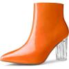 imageAllegra K Womens Clear Heel Pointed Toe Chunky Heels Ankle BootsOrange