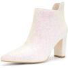 imageAllegra K Womens Glitter Pointed Toe Cutout Block Heel Ankle BootiesLight Pink