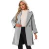 imageAllegra K Womens Lapel Collar Coat Double Breast Winter MidLong OvercoatGrey