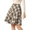 imageAllegra K Womens Plaids Vintage Tartan Elastic Waist Knee Length ALine SkirtKhaki