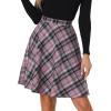 imageAllegra K Womens Plaids Vintage Tartan Elastic Waist Knee Length ALine SkirtPurple Black