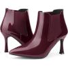 imageAllegra K Womens Pointed Toe Stiletto Heels Chelsea Ankle BootiesBurgundy