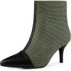 imageAllegra K Womens Pointed Toe Stiletto Heels Houndstooth Ankle BootiesGreen Black