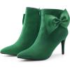 imageAllegra K Womens Pointy Toe Bow Stiletto Heel Ankle BootsEmerald Green
