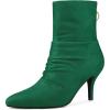 imageAllegra K Womens Pointy Toe Slouch Back Zipper Stiletto Heel Ankle BootsEmerald Green