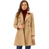 imageAllegra K Womens Winter Overcoat Turn Down Collar Belted Double Breasted Long CoatKhaki