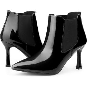 imageAllegra K Womens Pointed Toe Stiletto Heels Chelsea Ankle BootiesBlack