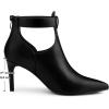 imageAllegra K Back Zip Stiletto Heel Pointy Toe Booties for WomenBlack