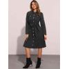 imageAllegra K Denim Dress for Womens Long Sleeve Button Down ALine Belted Classic Jean DressesBlack
