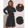 imageAllegra K Denim Dress for Womens Long Sleeve Button Down ALine Belted Classic Jean DressesBlack