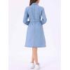 imageAllegra K Denim Dress for Womens Long Sleeve Button Down ALine Belted Classic Jean DressesSky Blue