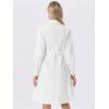 imageAllegra K Denim Dress for Womens Long Sleeve Button Down ALine Belted Classic Jean DressesWhite
