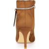 imageAllegra K Womens Bling Rhinestone Pointed Toe Stiletto Heels Ankle BootsBrown