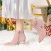 imageAllegra K Womens Bling Rhinestone Pointed Toe Stiletto Heels Ankle BootsDust Pink