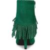 imageAllegra K Womens Fringe Heels Boot Rhinestone Stiletto Heel Ankle BootsEmerald Green