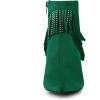 imageAllegra K Womens Fringe Heels Boot Rhinestone Stiletto Heel Ankle BootsEmerald Green