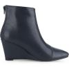 imageAllegra K Womens Pointed Toe Zipper Wedge Heel Ankle BootiesNavy Blue