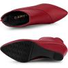 imageAllegra K Womens Pointed Toe Zipper Wedge Heel Ankle BootiesRed