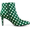 imageAllegra K Womens Polka Dots Pointed Toe Stiletto Heel Satin Ankle BootsDark Green