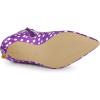 imageAllegra K Womens Polka Dots Pointed Toe Stiletto Heel Satin Ankle BootsPurple