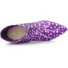 imageAllegra K Womens Polka Dots Pointed Toe Stiletto Heel Satin Ankle BootsPurple