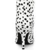 imageAllegra K Womens Polka Dots Pointed Toe Stiletto Heel Satin Ankle BootsWhite