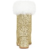 image:imageAllegra K Sparkly Glitter Boots for Women Square Toe Chunky Heel Faux Fur Ankle BootsGold