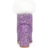 image:imageAllegra K Sparkly Glitter Boots for Women Square Toe Chunky Heel Faux Fur Ankle BootsPurple