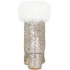 image:imageAllegra K Sparkly Glitter Boots for Women Square Toe Chunky Heel Faux Fur Ankle BootsSilver