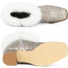 image:imageAllegra K Sparkly Glitter Boots for Women Square Toe Chunky Heel Faux Fur Ankle BootsSilver