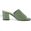 image:imageAllegra K Womens Square Toe Slip on Chunky Heel Slides SandalsGreen