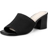 image:imageAllegra K Womens Square Toe Slip on Chunky Heel Slides SandalsBlack2