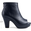 image:imageAllegra K Peep Toe Ankle Boots for Women Back Zip Chunky Heel Platform BootsNavy Blue