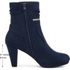 image:imageAllegra K Womens Ankle Zip Platform High Heel Navy Blue Mid Calf Boots 8 M US