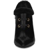 image:imageAllegra K Womens Block Heels Pointed Toe Faux Fur Ankle BootiesBlack